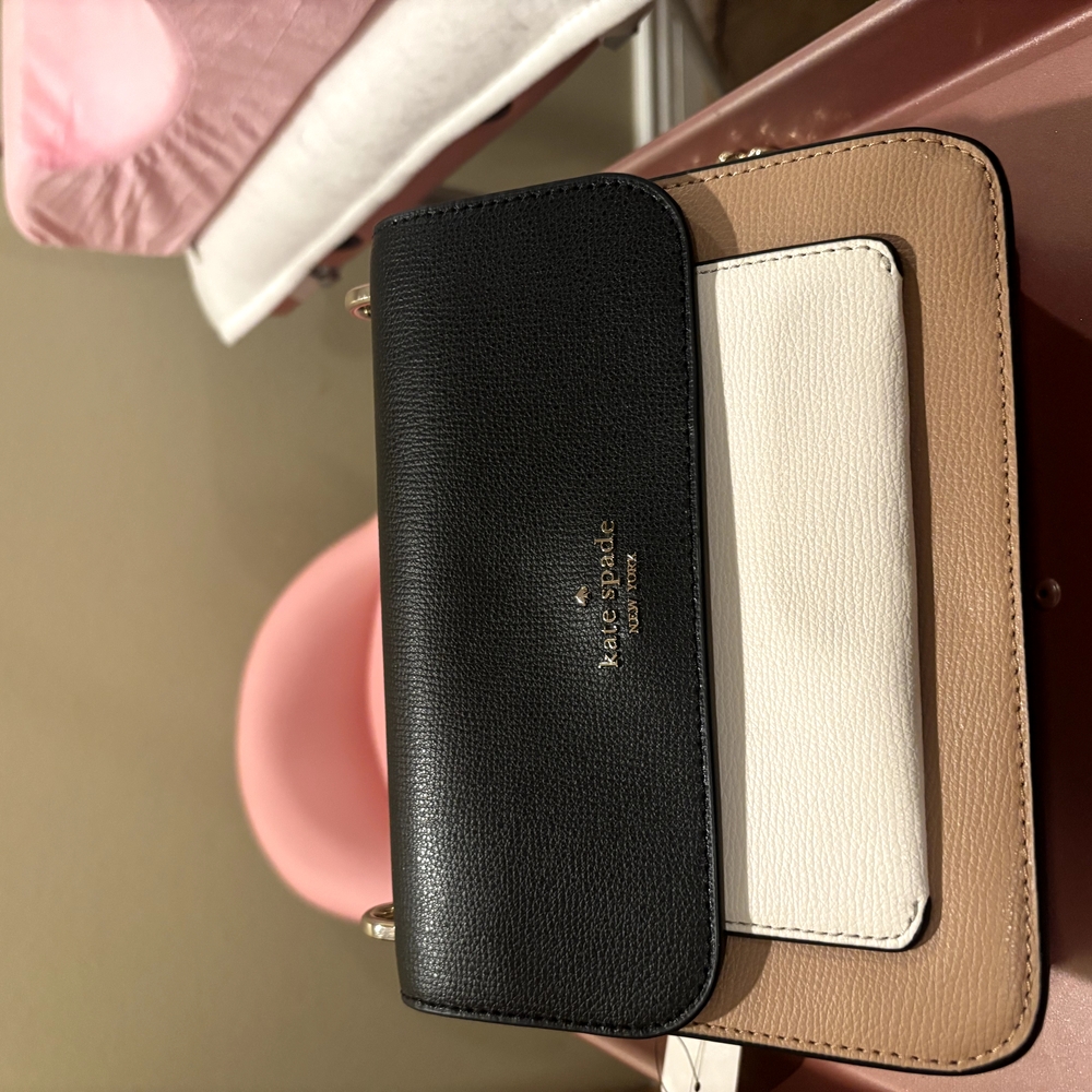 Kate Spade Black and Cream Wallets Smooth Leather